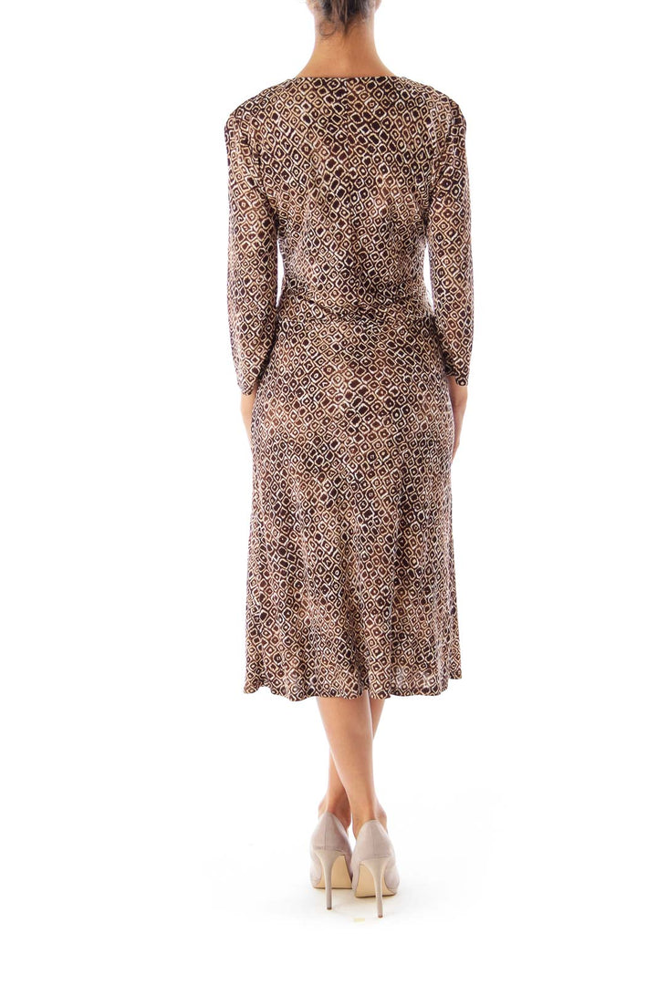 Brown Print Dress