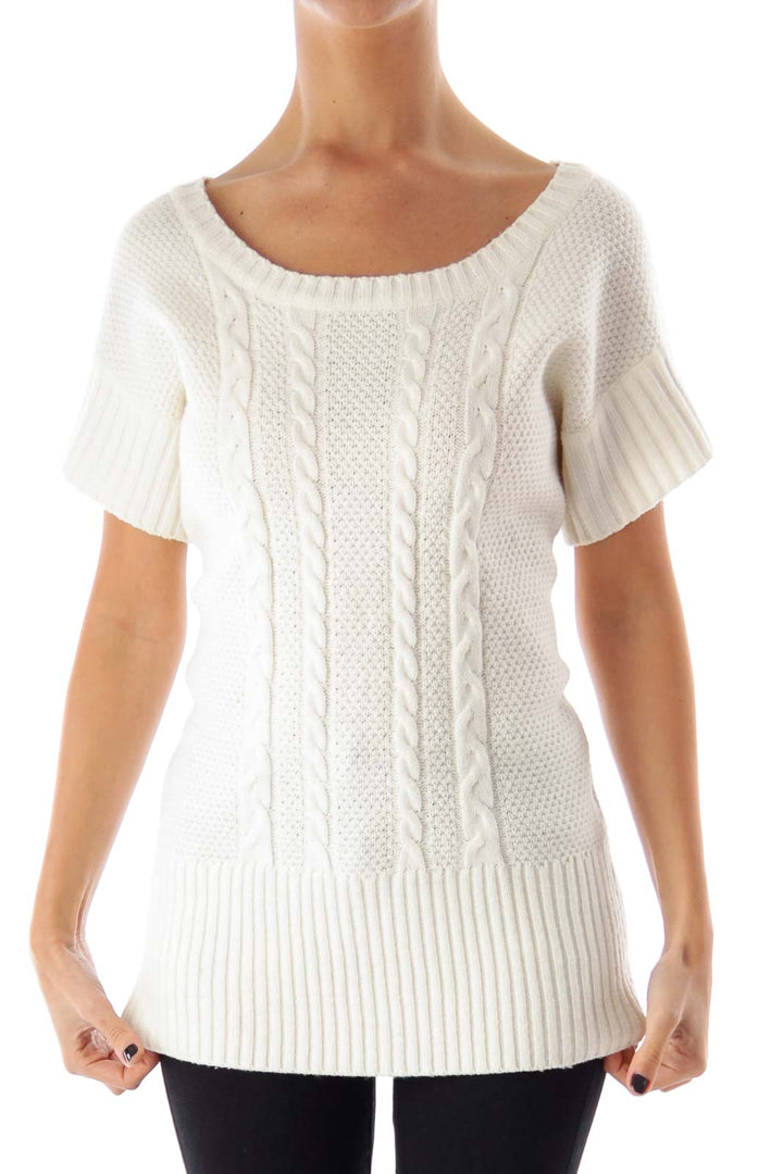 White Short Sleeve Knit Shirt