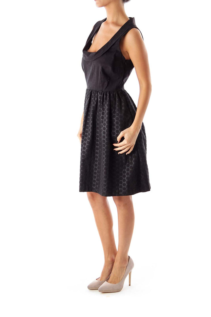 Black Metallic Polka Dot Dress