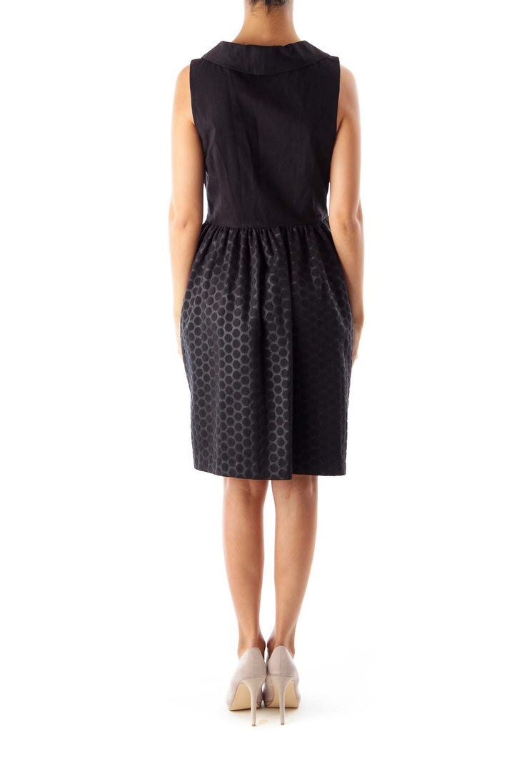 Black Metallic Polka Dot Dress