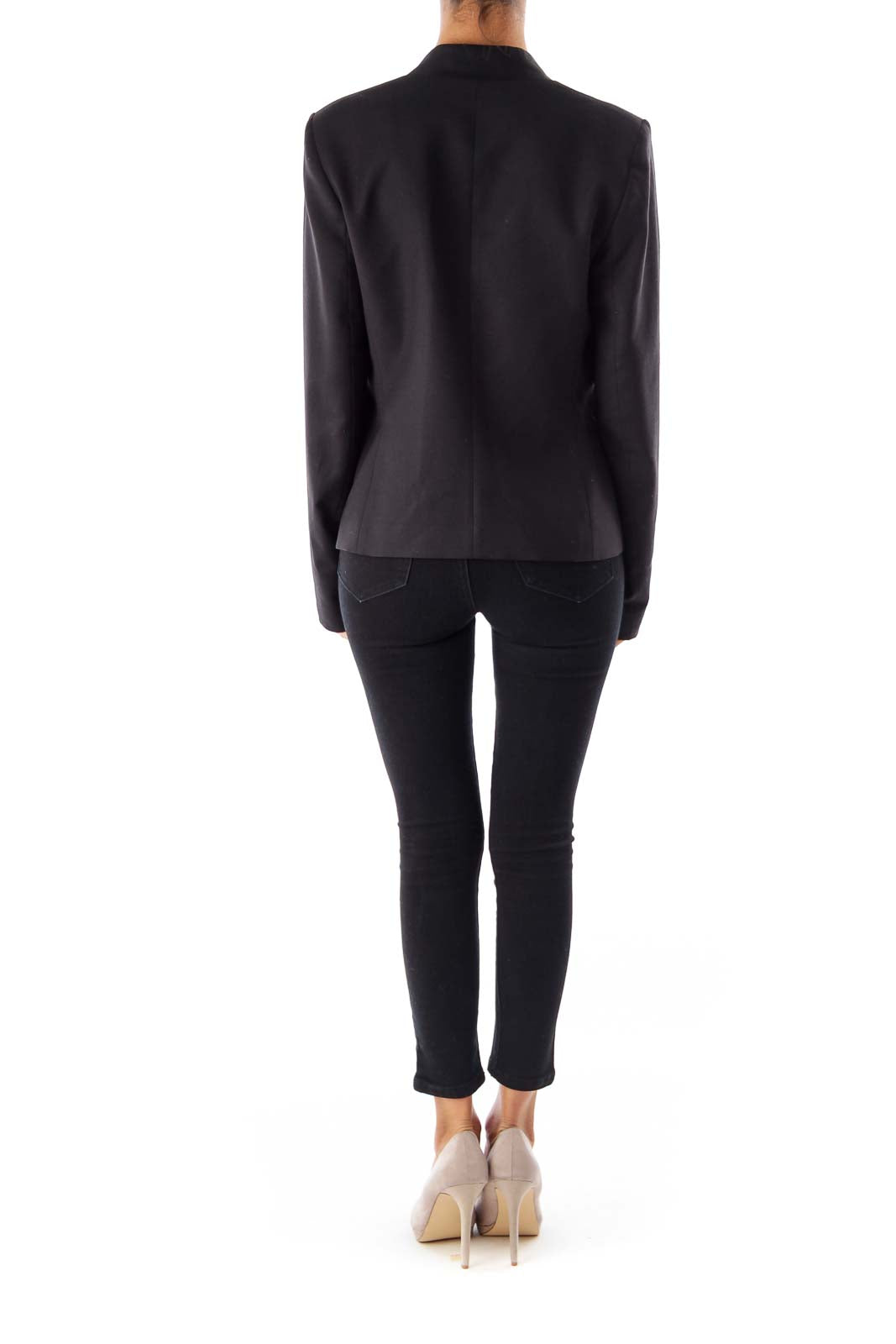 Black Stretch Open Jacket