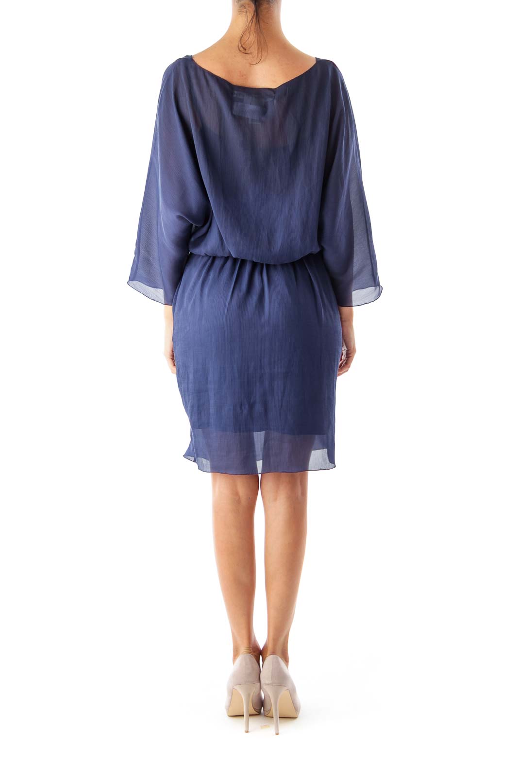 Blue Bat Sleeve Dress