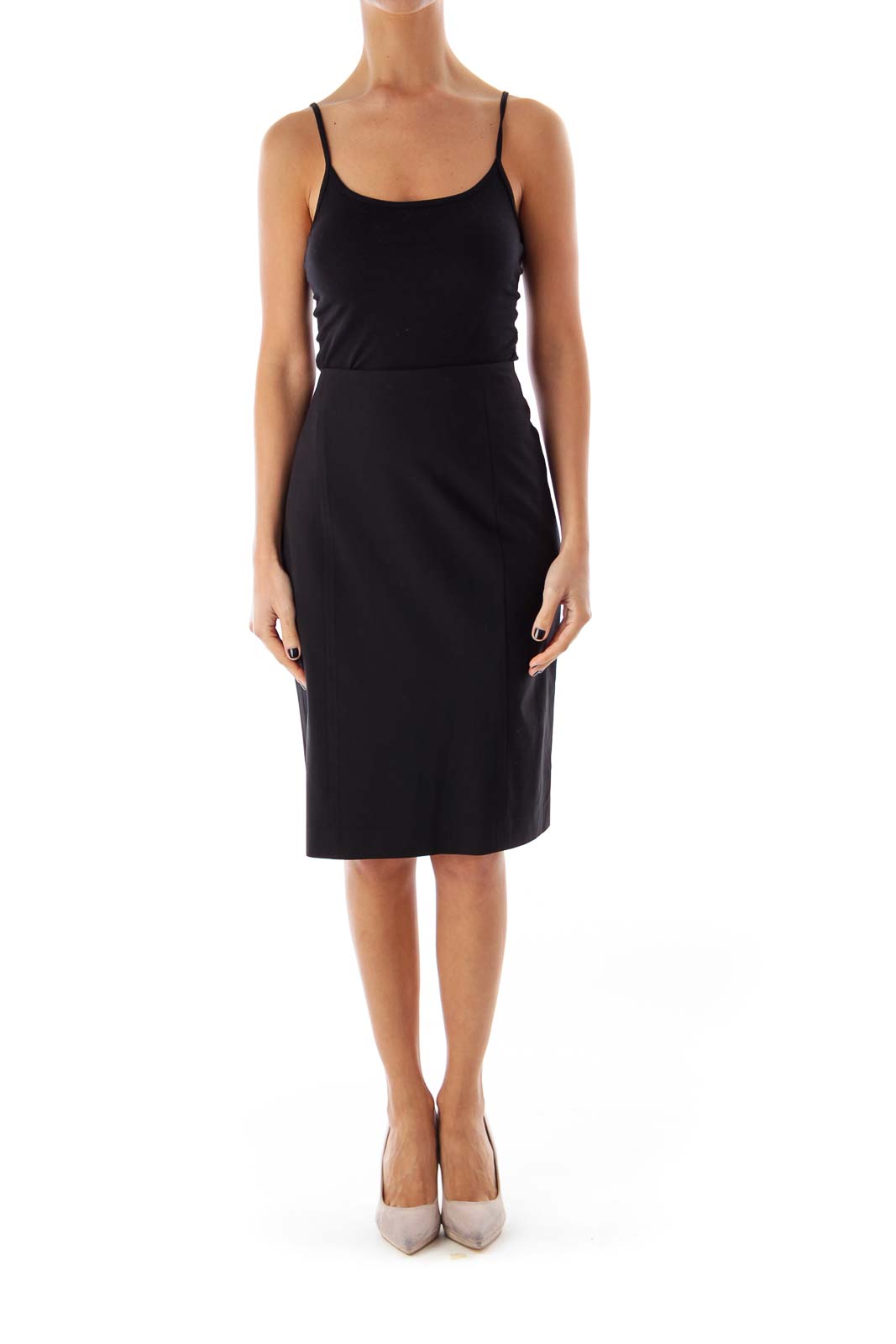 Black Midi Pencil Skirt