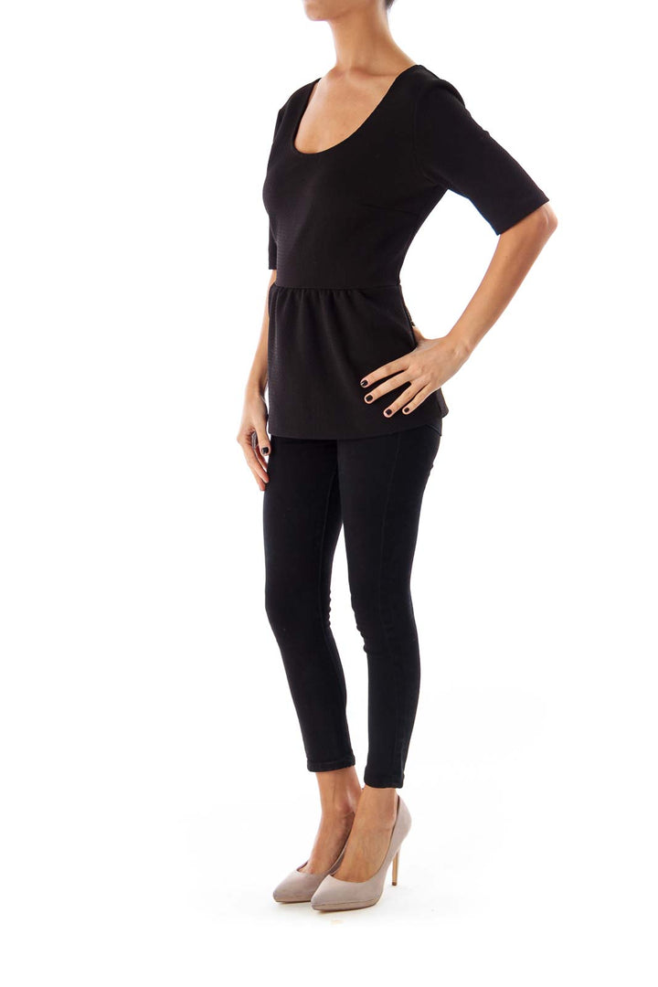 Black Peplum Top