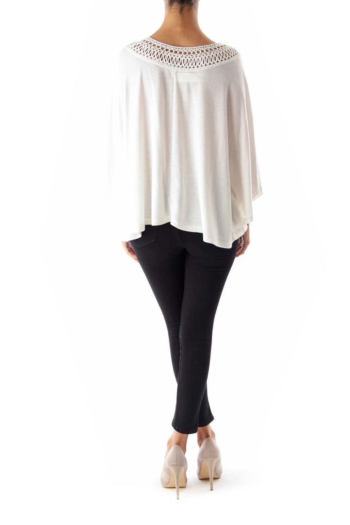 Cream Round Neck Cape