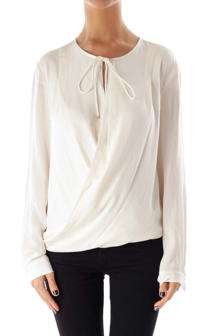 Cream Wrap Blouse