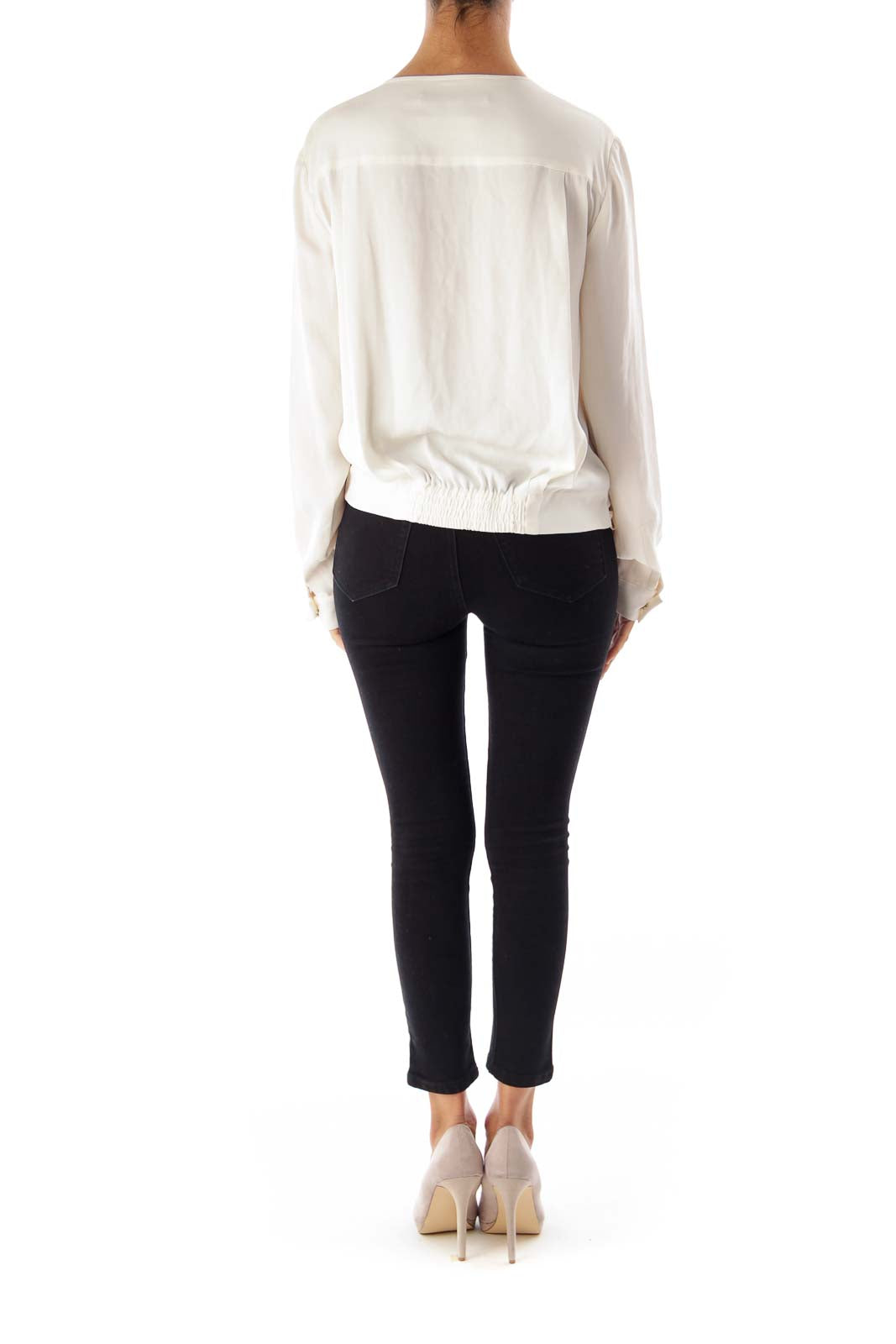 Cream Wrap Blouse