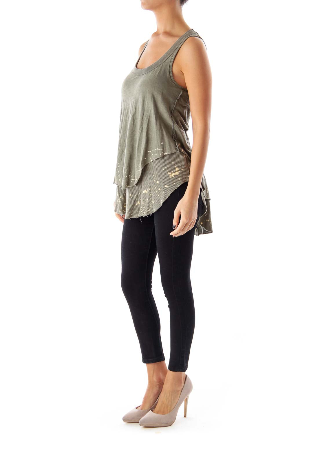 Army Green Layered Top