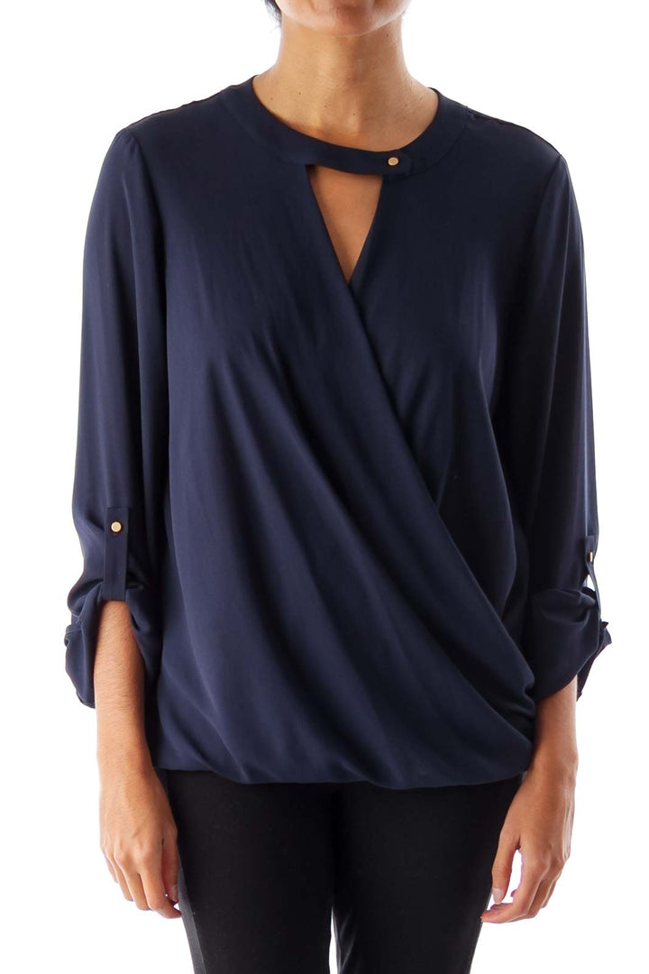 Navy Wrap Shirt