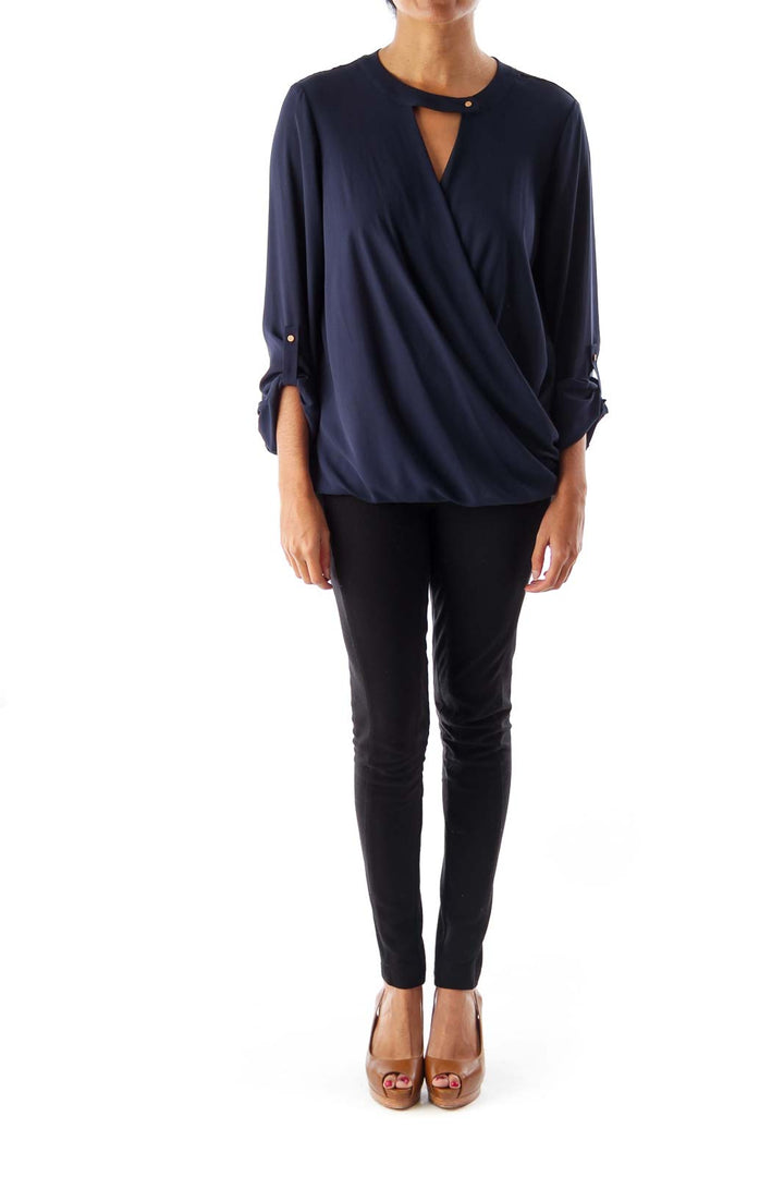 Navy Wrap Shirt