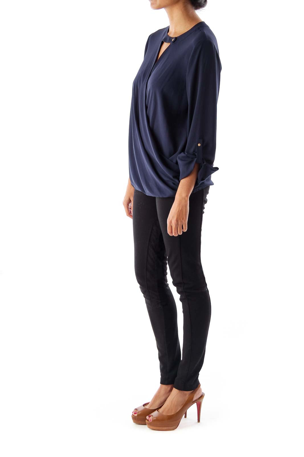 Navy Wrap Shirt