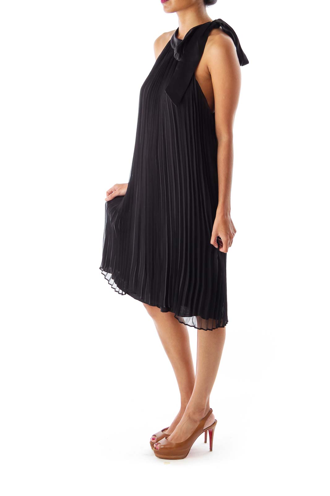 Black Pleated Mini Dress