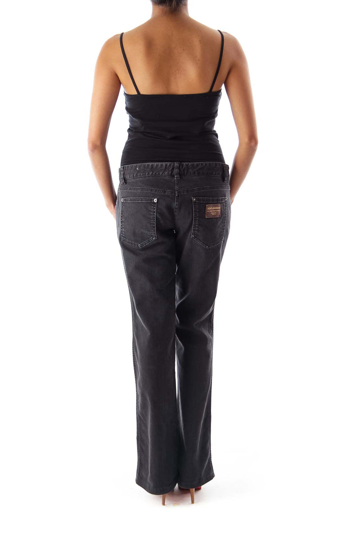 Black Flare Denim Pants