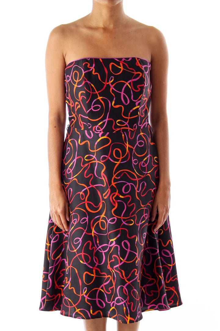 Print Strapless Mini Dress