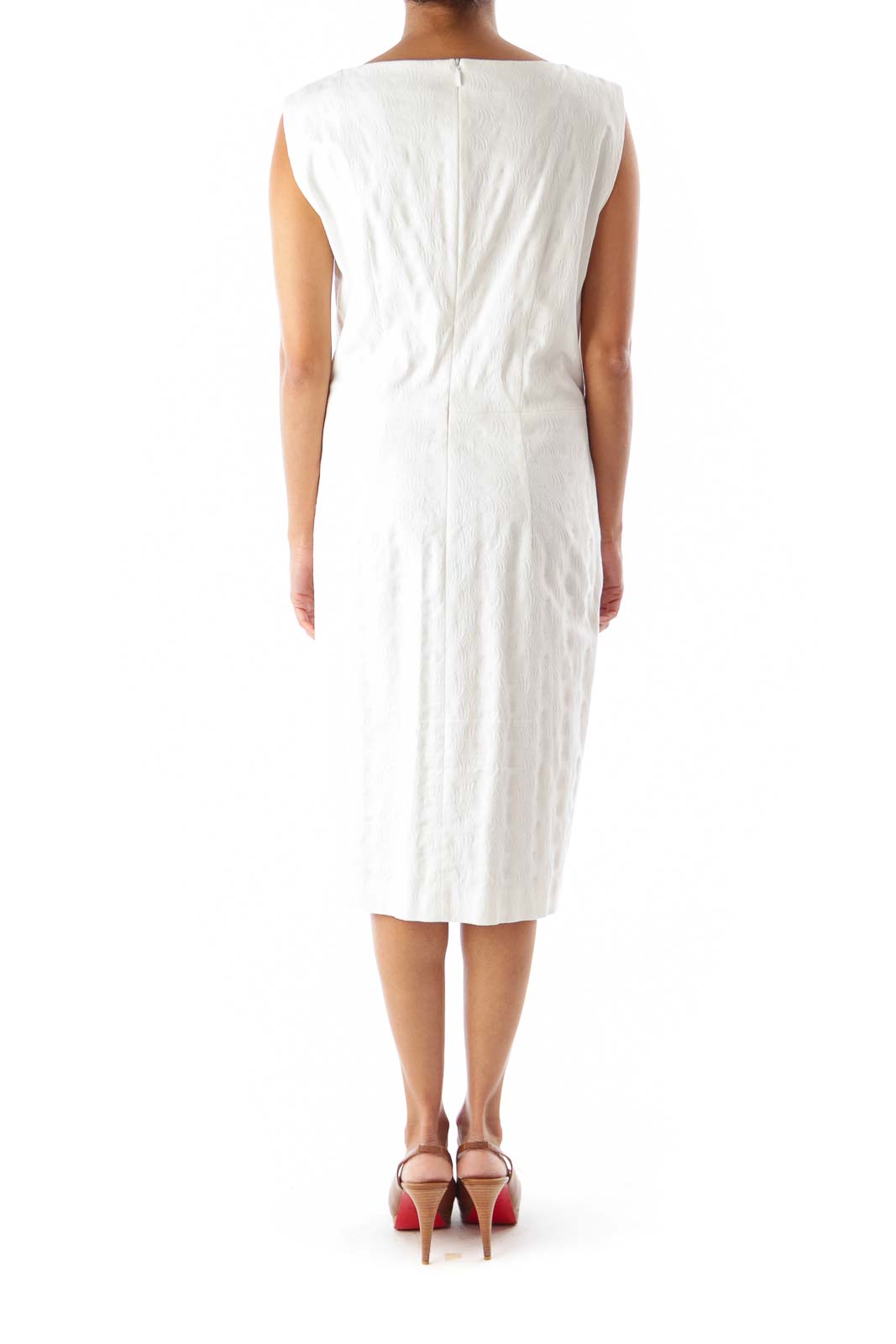 White Texture Straight Dress