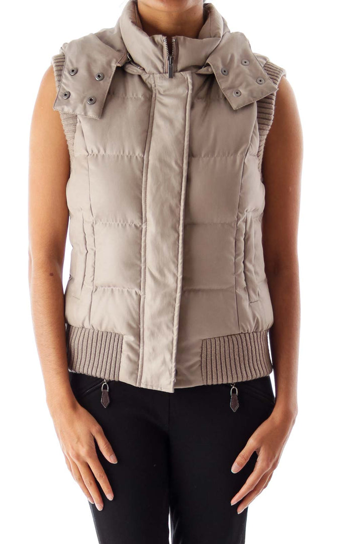 Beige Puffer Vest