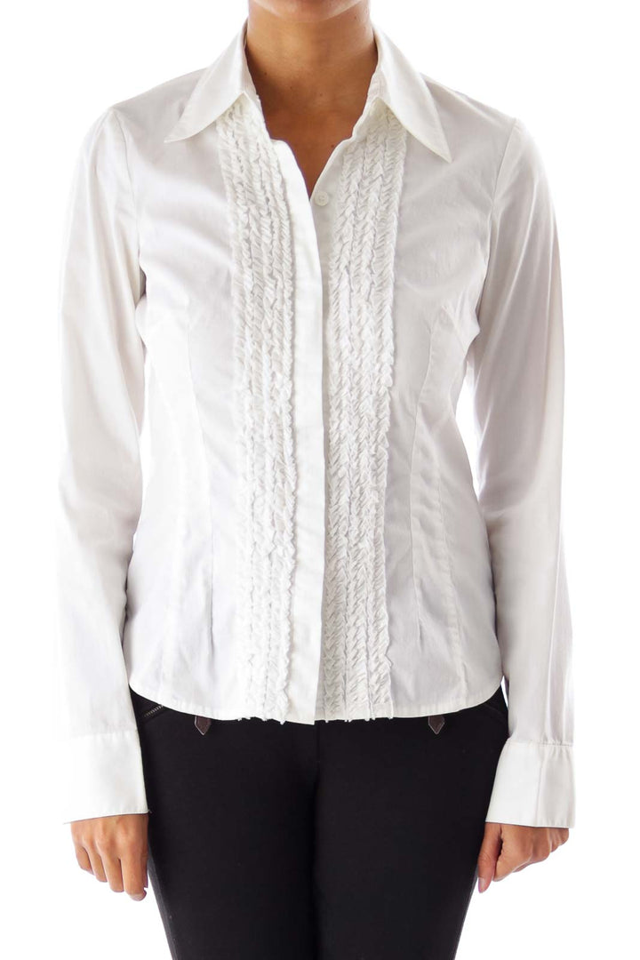 Cream Ruffled Shirt