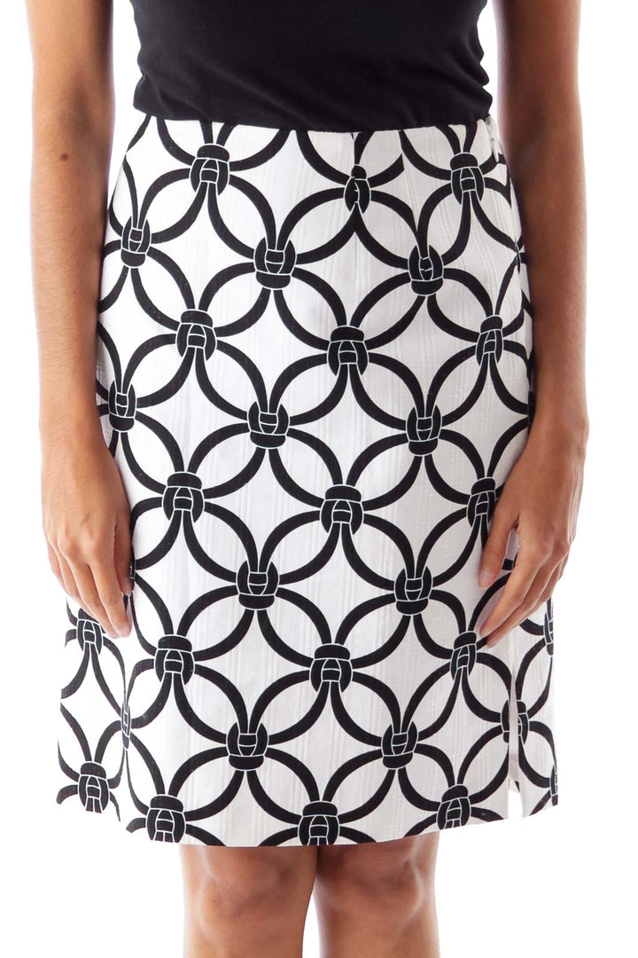 Black & White Chain Print Skirt