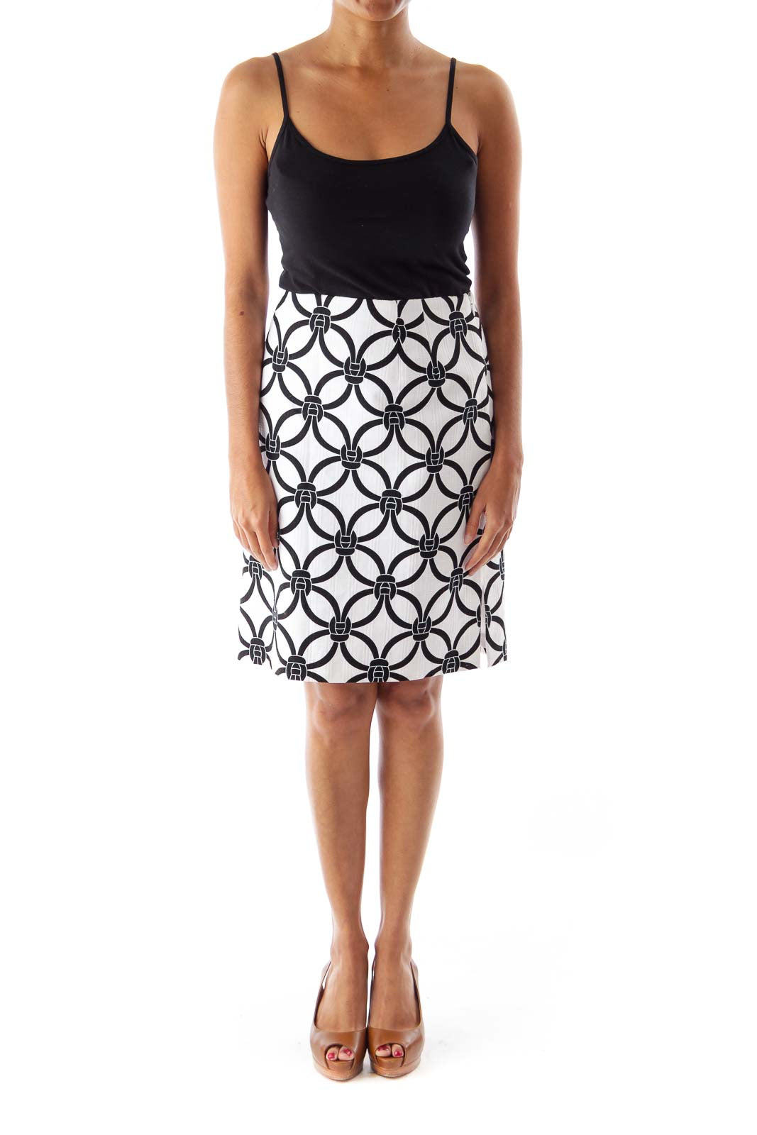 Black & White Chain Print Skirt