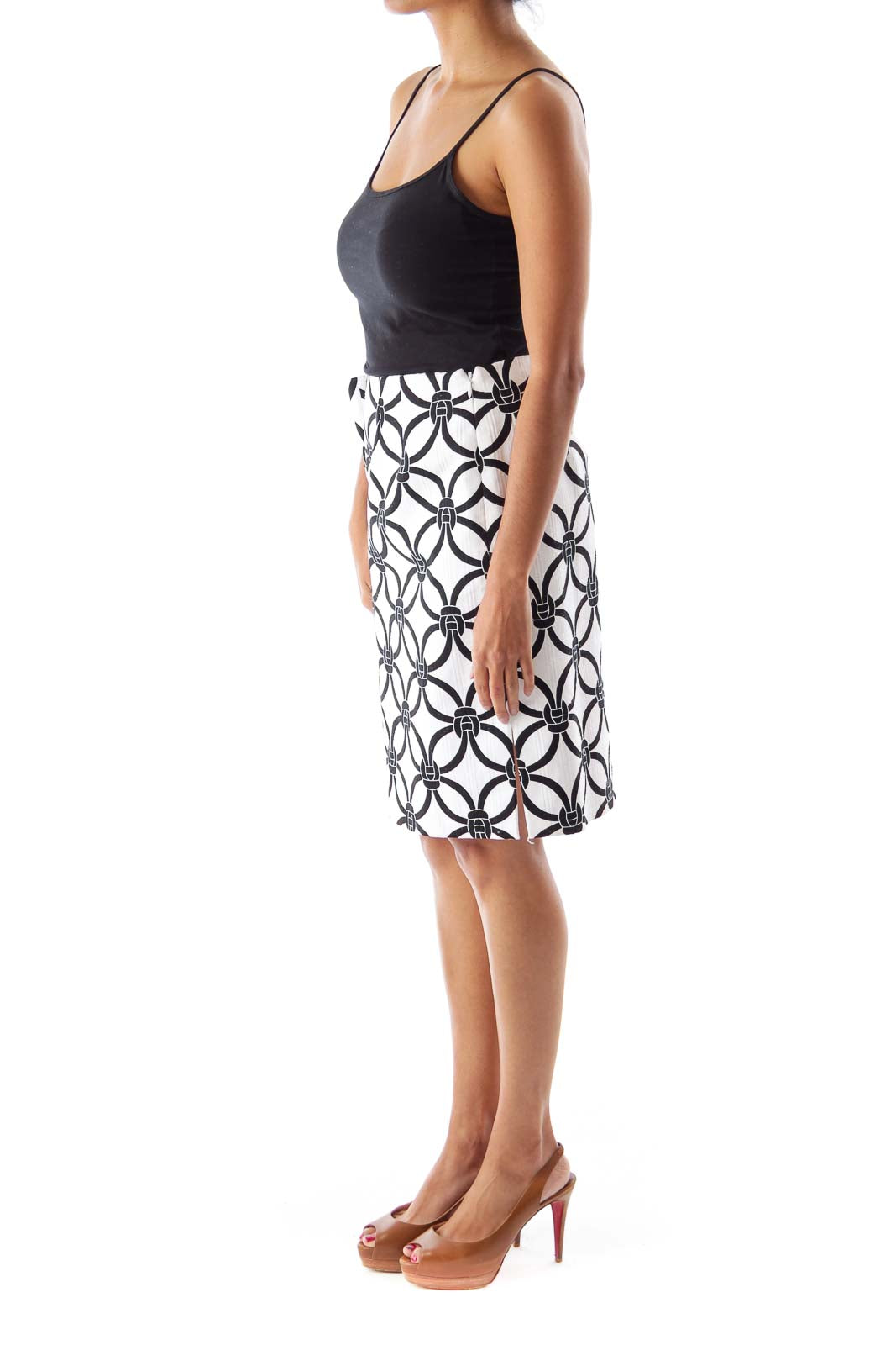 Black & White Chain Print Skirt