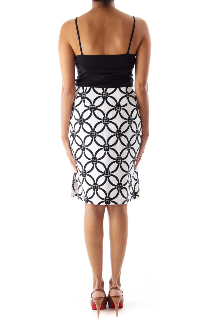 Black & White Chain Print Skirt