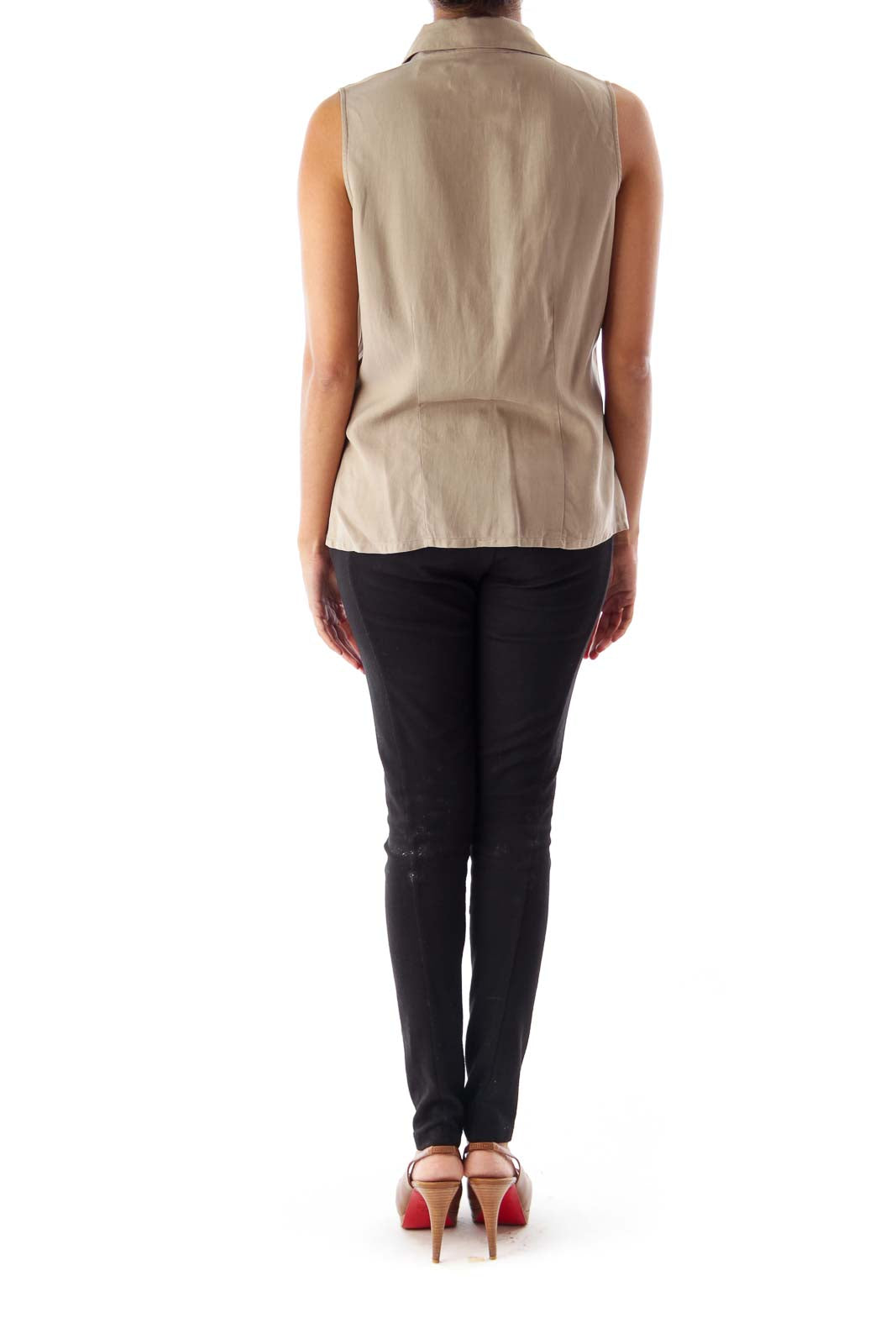 Beige Sleeveless Top