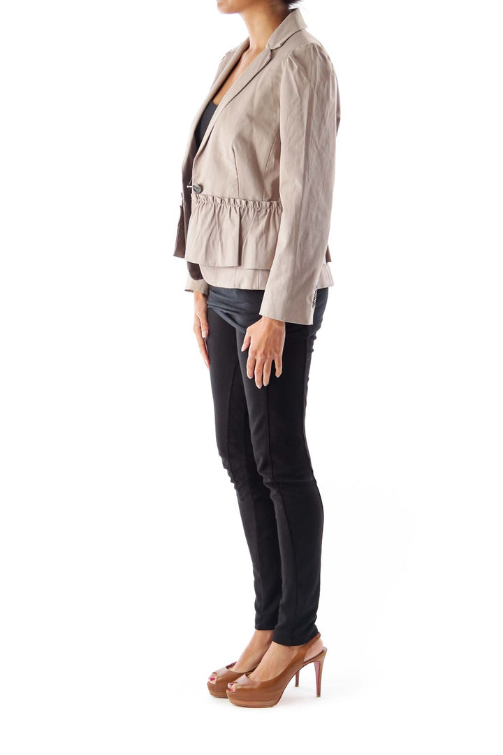 Beige Peplum Jacket