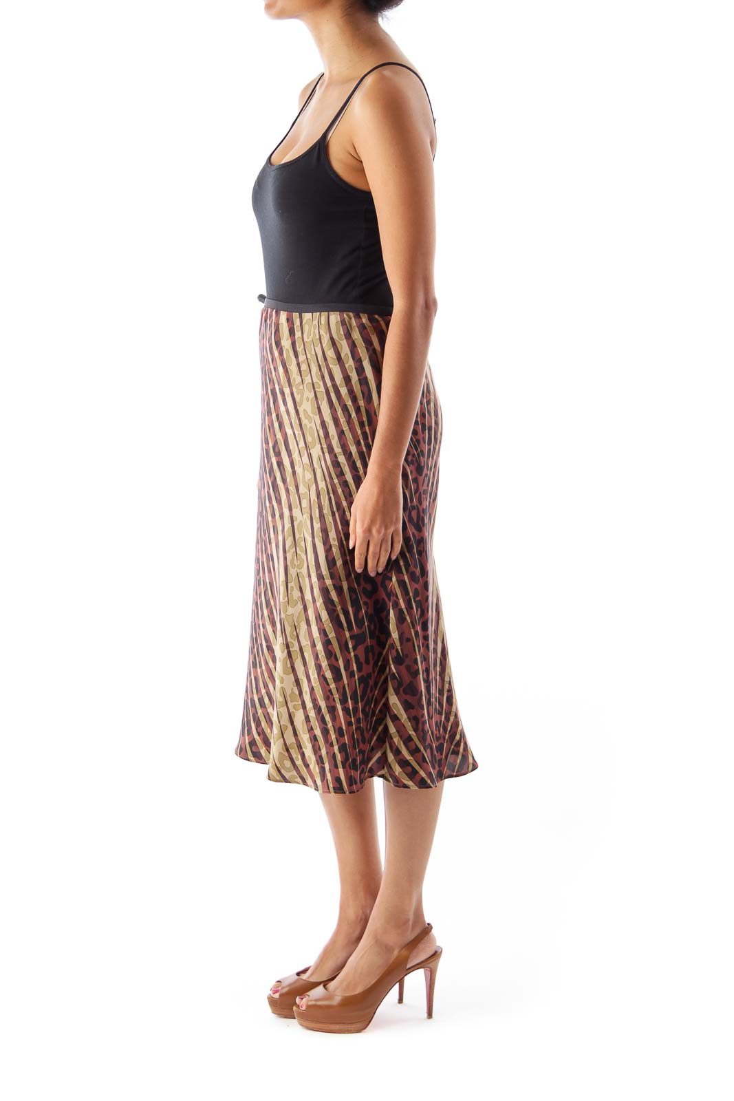 Brown & Beige Animal Print Skirt