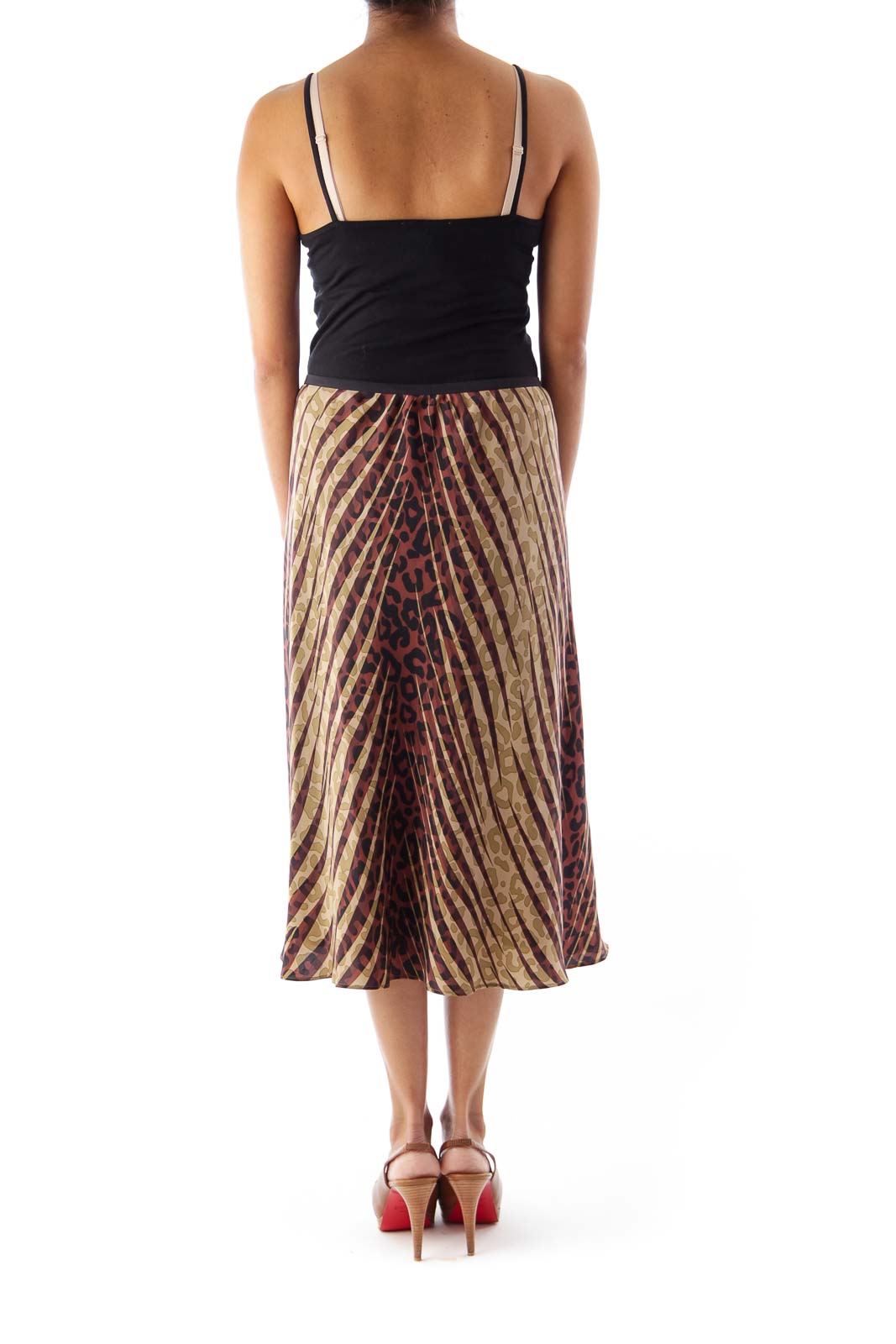 Brown & Beige Animal Print Skirt