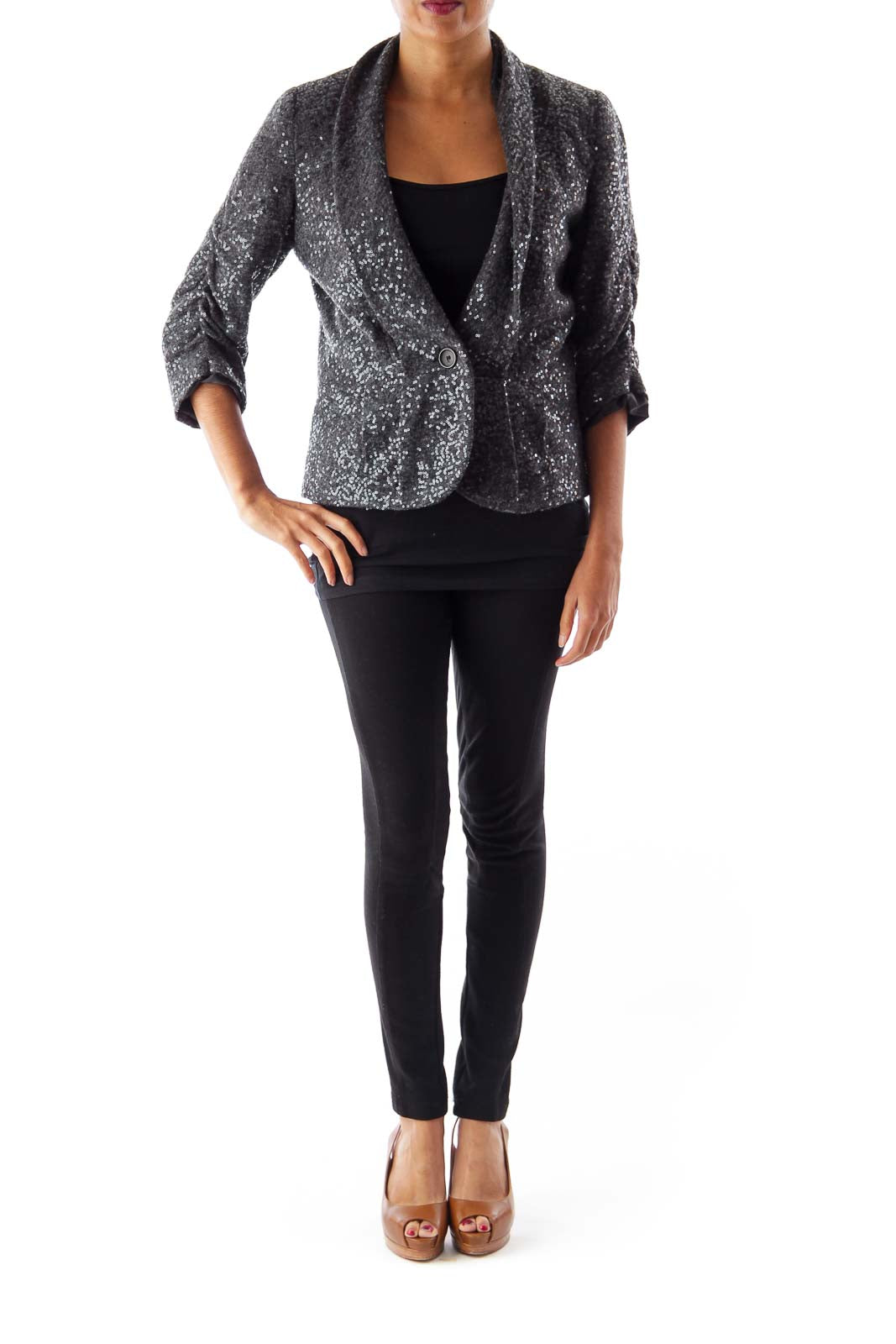 Gray Sequins Jacket