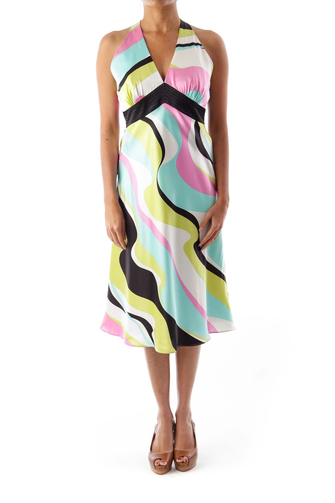 Print Halterneck Dress