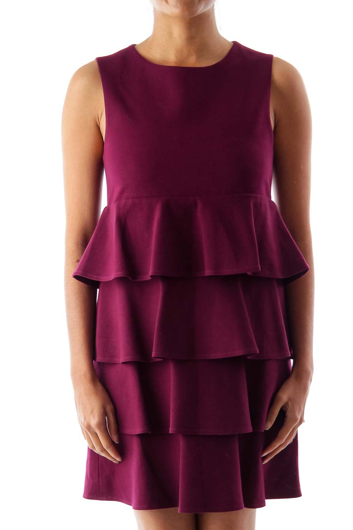 Burgundy Ruffle Dress