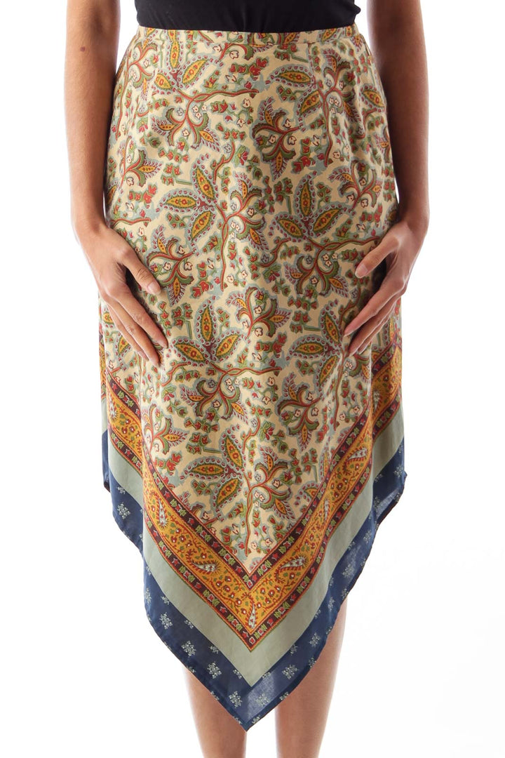 Print Asymmetric Skirt