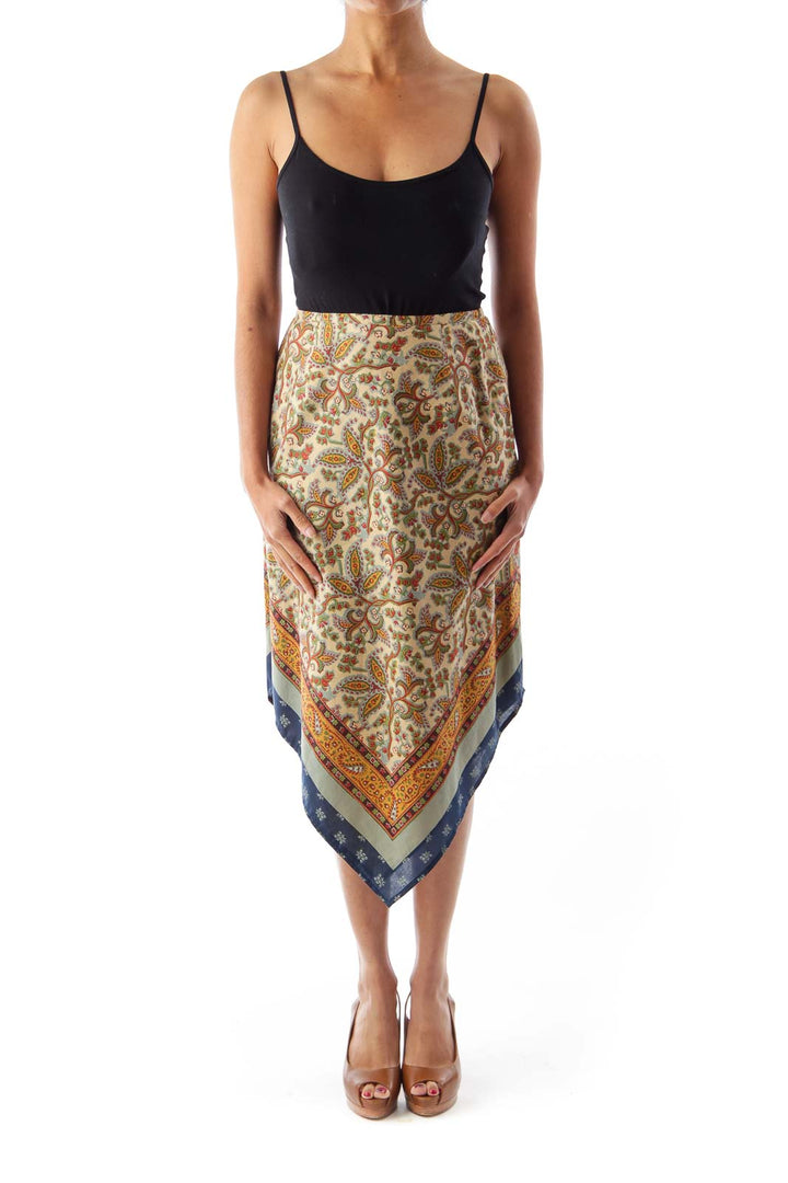 Print Asymmetric Skirt