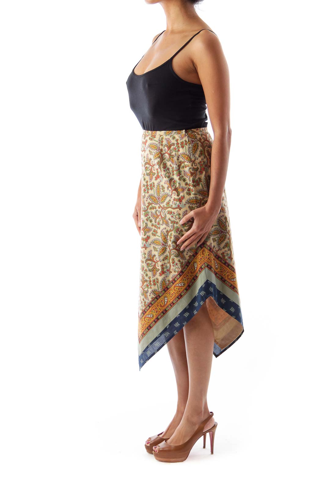 Print Asymmetric Skirt