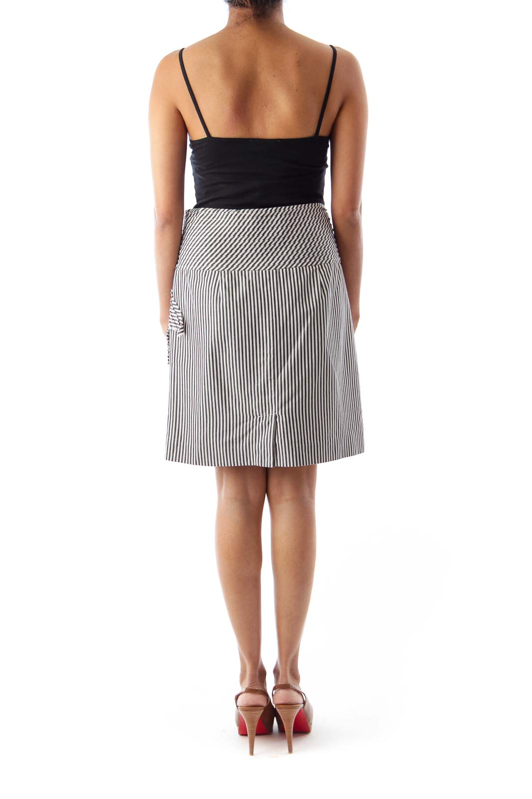 Gray & White Stripe Mini Skirt