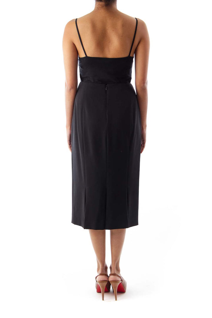 Black Fitted Knee Skirt