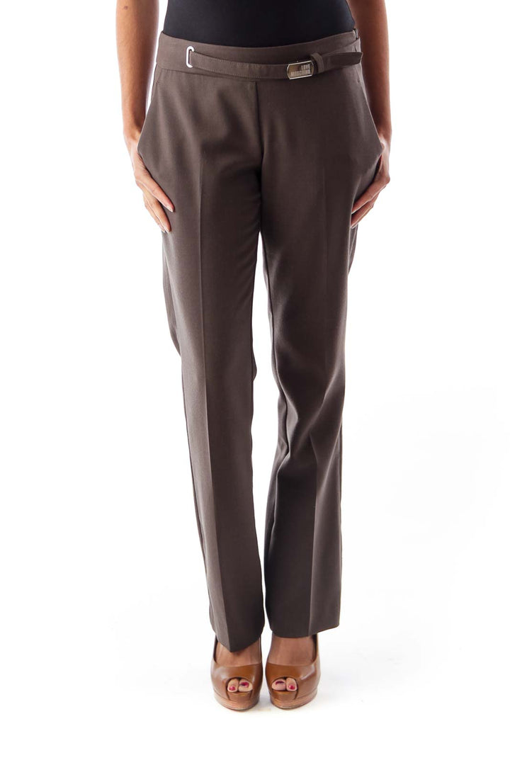 Brown Low Waist Pants