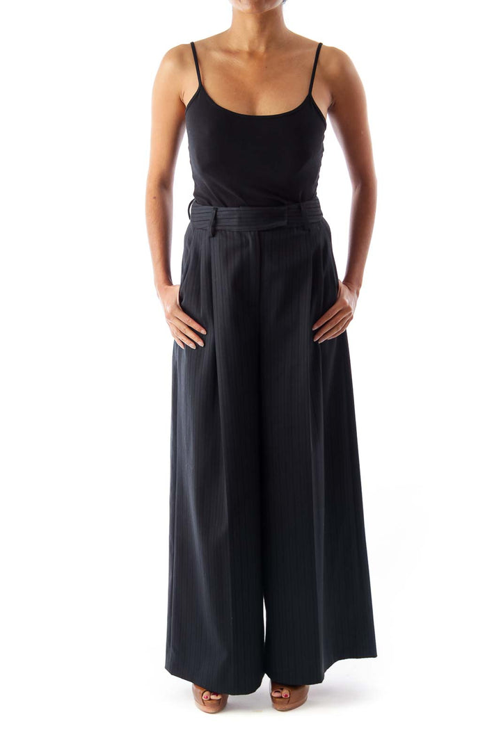 Black Stripe Wide Pants