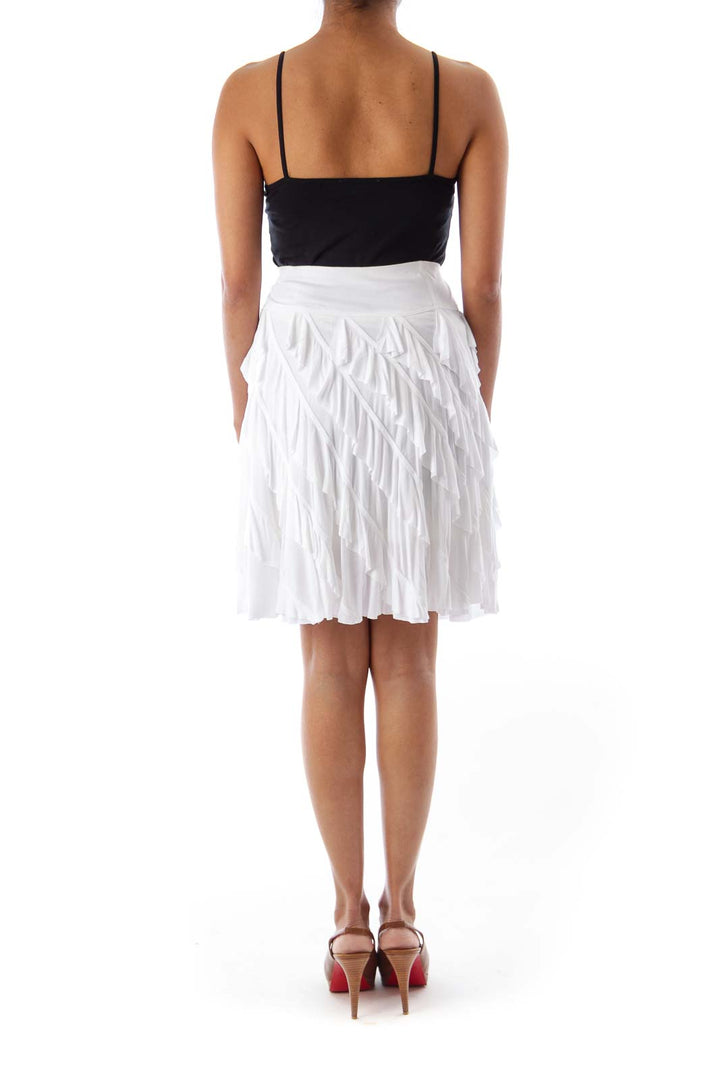 White Ruffle Mini Skirt