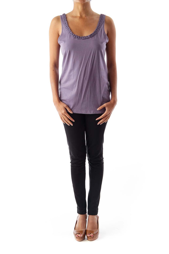 Purple Neck Detail Top