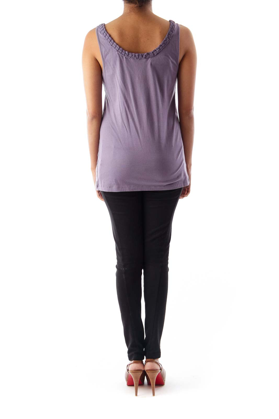 Purple Neck Detail Top