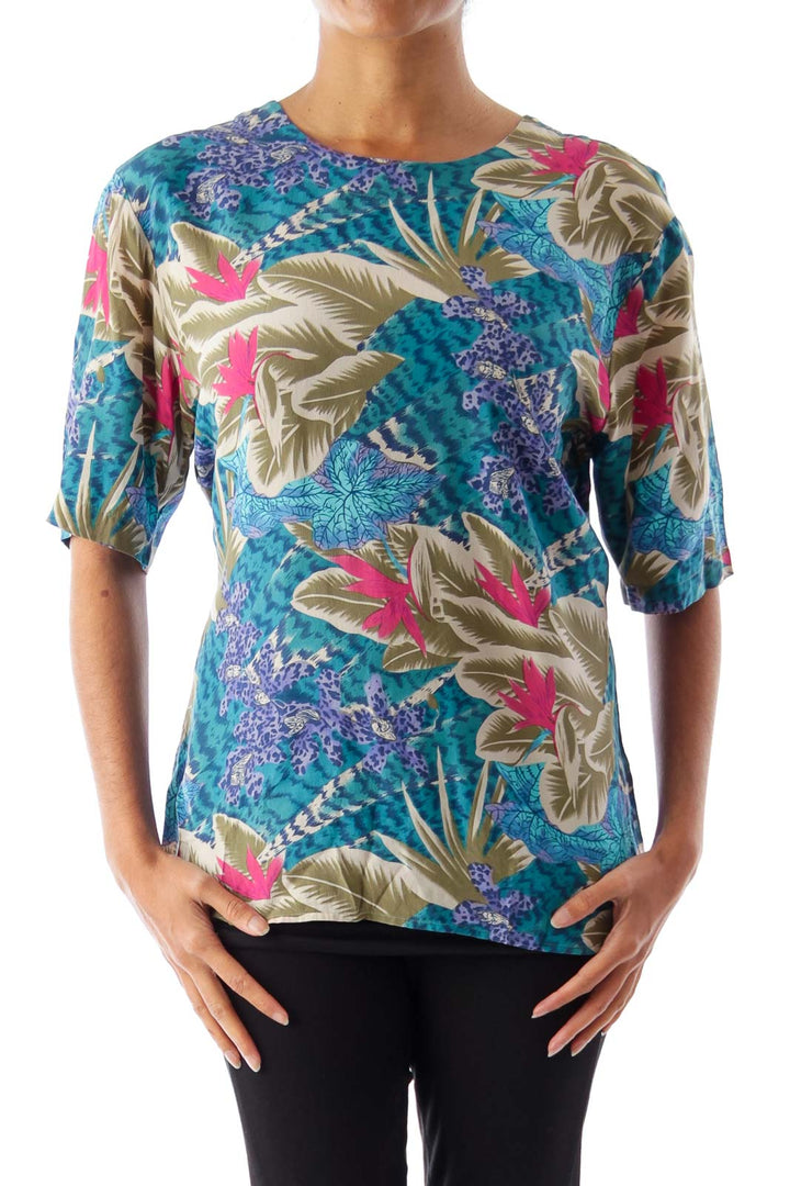 Floral Print Silk Blouse