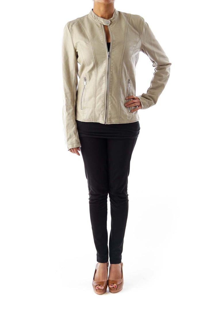 Beige Zipper Jacket