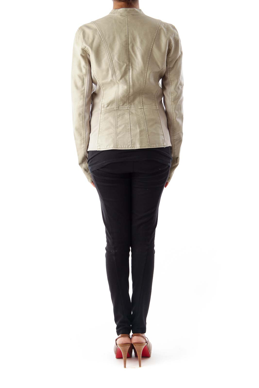 Beige Zipper Jacket