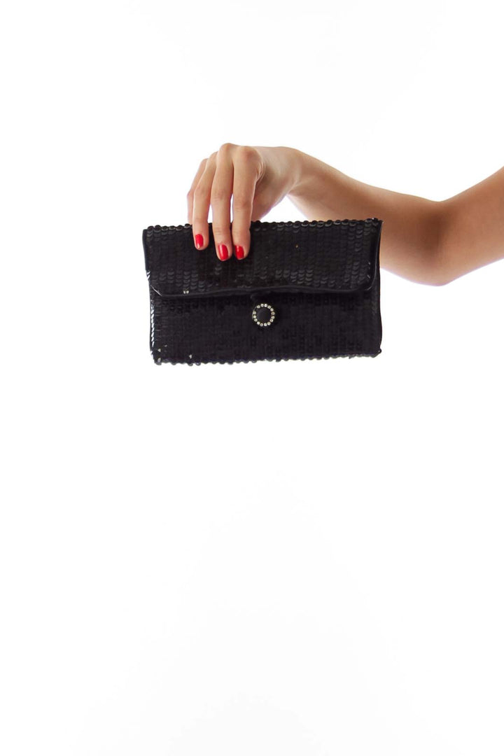 Black Sequin Mini Clutch