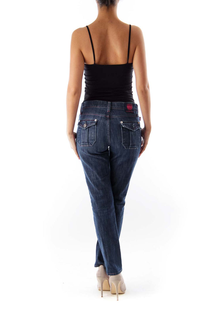 Blue Crop Straight Jean