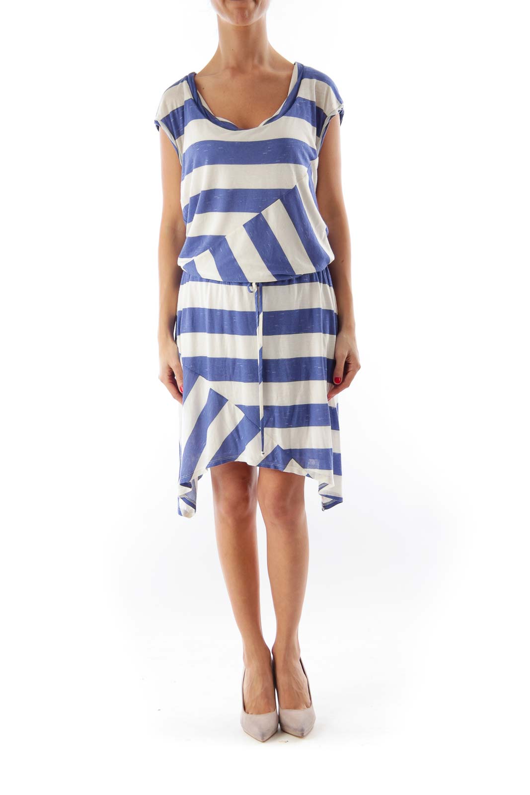 Blue & White Stripe Mini Dress