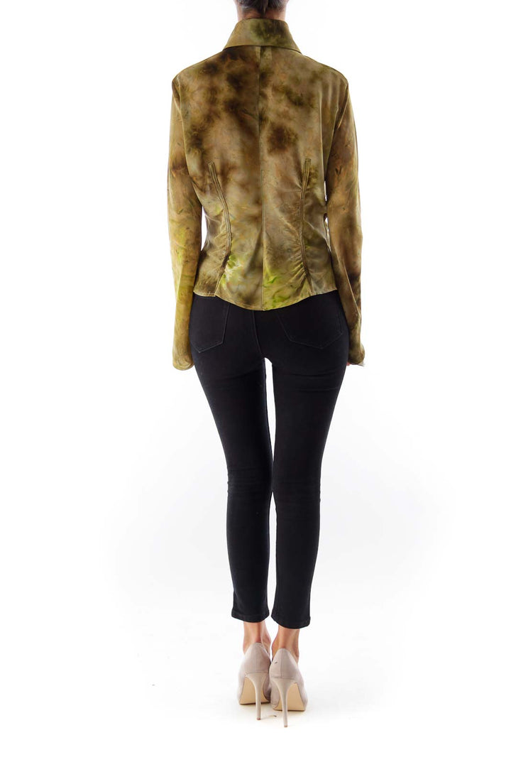 Military Green Tie Dye Blouse