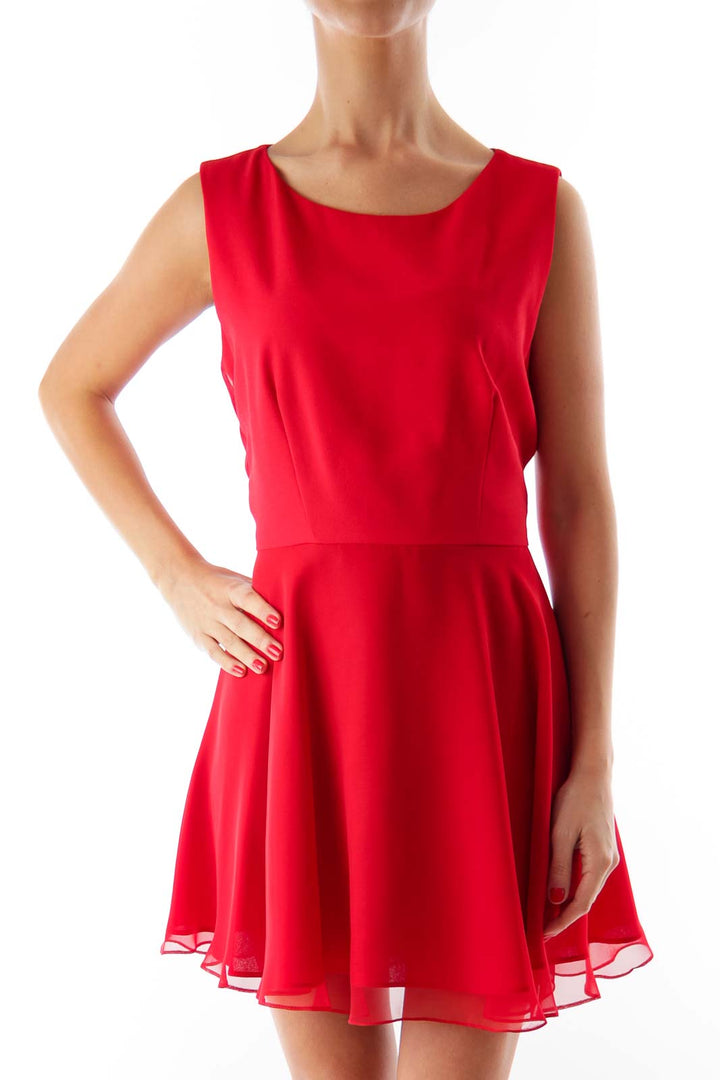 Red A-Line Petite Mini Dress